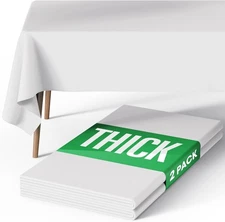 Pureegg Rectangle Table Cloth 60" x 84" – x (Rectangular), White 