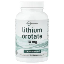 Lithium Orotate, 240 Vegetarian Capsule (5 mg per Capsule)