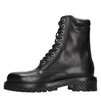 OMID025F23LEA0011010 OFF-WHITE Women Black Ankle Boots & Boots Amv01_offw