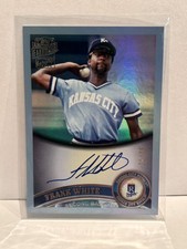 2025 Topps Archives Frank White “11 Fan Favorites” Blue Foil On Card Auto #21/25