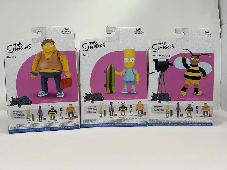 "Lote de 3 figuras de acción The Simpsons Jakks Pacific escala 5"" onda nuevo" Foto 2 de 4