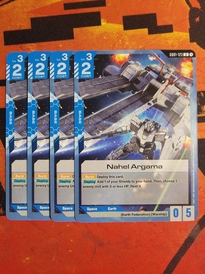 Gundam Card Game Nahel Argama GD01-123 U Playset Of 4 Newtype Rising NM