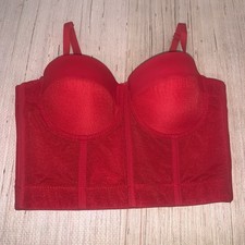 Papaya Red Corset Bustier Top Women s Medium Lingerie Top FairyCore Y2K 80s 90s
