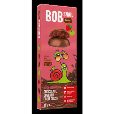 4820219341321 Bob Snail Choco Jabłko-Truskawka 30g 