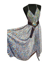 Hippie Sleeveless SUMMER MAXI DRESS Silk - Elegant Women Beach Dress with