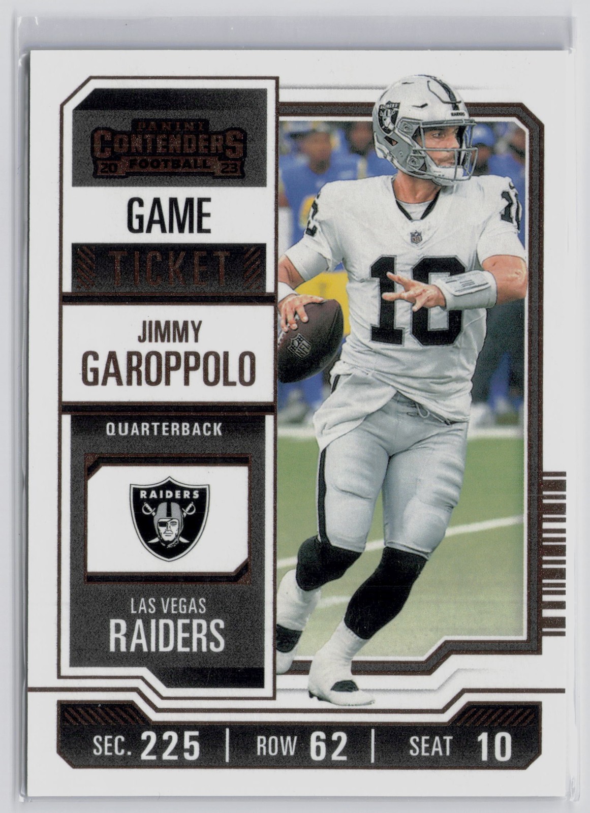 Jimmy Garoppolo #54 Football Cards 2023 Panini Contenders trading card — raw and PSA graded price guide