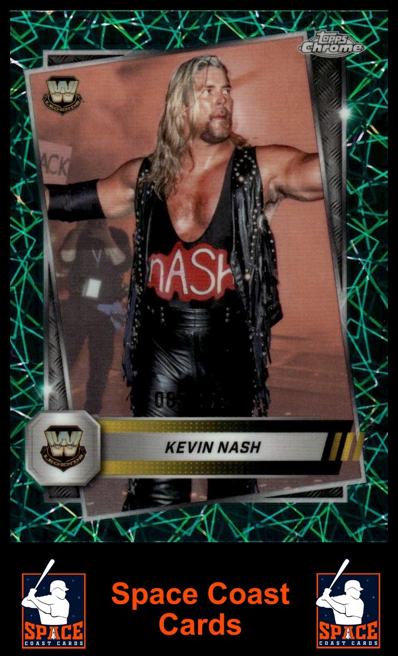 2025 Topps Chrome WWE #184 Kevin Nash Teal Lazer Refractor #/175