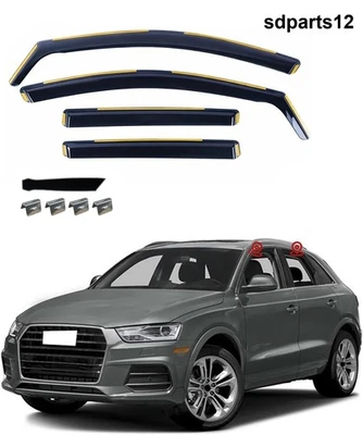 Déflecteurs de Vent Pluie d'Air pour Audi Q3 I 2012 - 2018 / 4Pcs - Photo 1/4