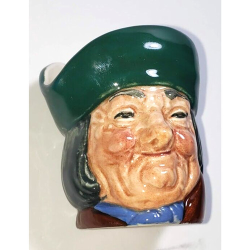 Royal Doulton England Shot Glasses with Faces Miniature Toby Jug Green Hat