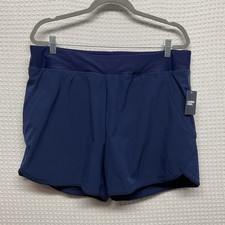 NWT Lands' End UPF50 Navy Blue Quick Dry Board Swim Cover-Up Shorts Women 16