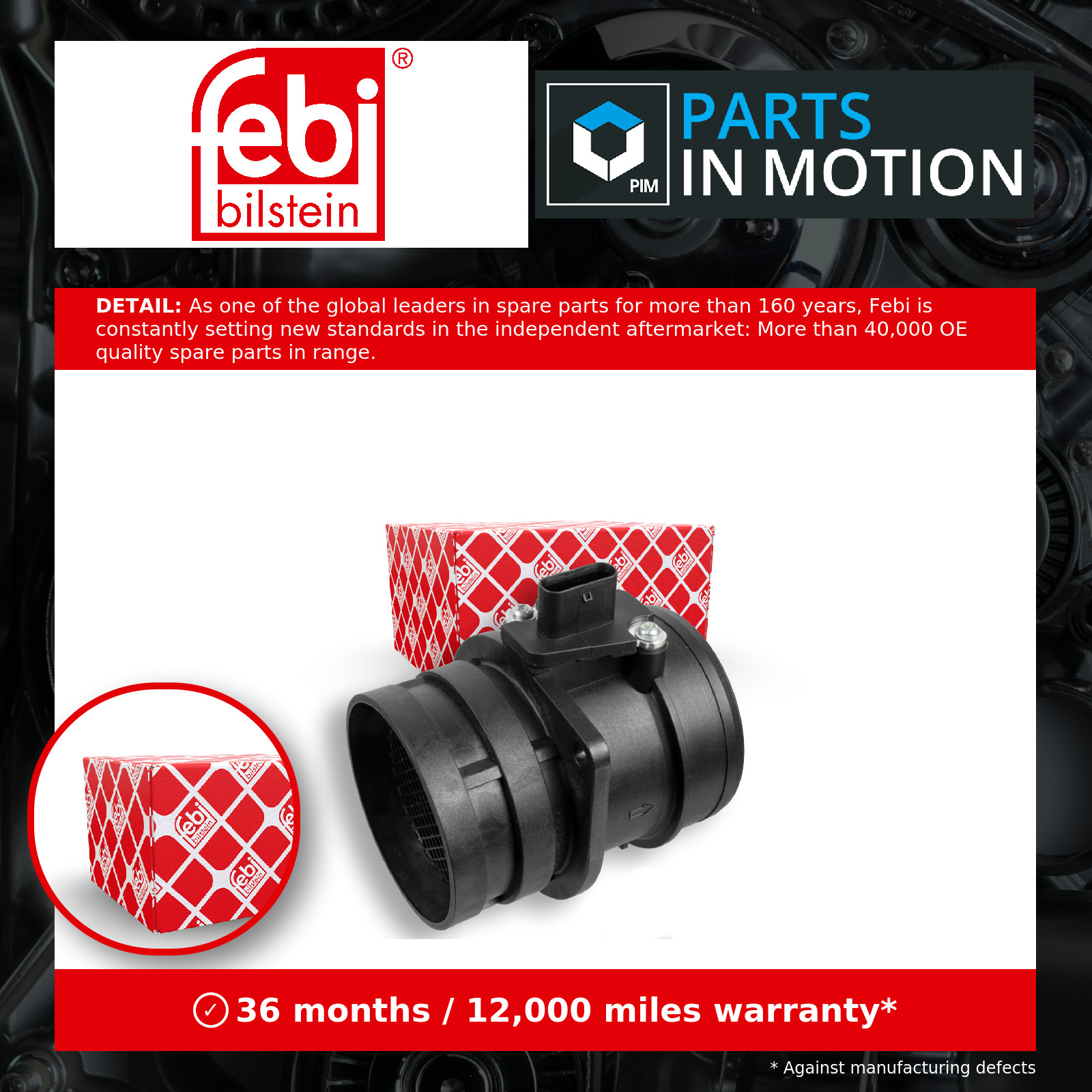 Air Mass Sensor fits AUDI A4 Allroad B8 2.0 09 to 16 Flow Meter 06J906461D Febi