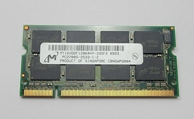 Micron 1GB - PC-2700 (DDR-333) 2,5V SoDimm - 200pin - MT16VDDF12864HY-335F2 - RAM