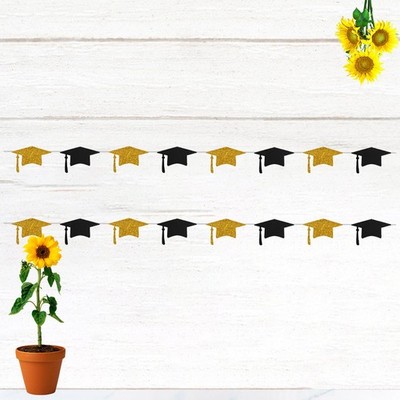  2 Pcs Graduation Party Dekoration Abschlussbanner Abschlusszubehör