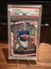 2025 Panini Prizm Choice Jaxson Dart #332 Rookie Cherry Blossom /15 PSA 9 Giants