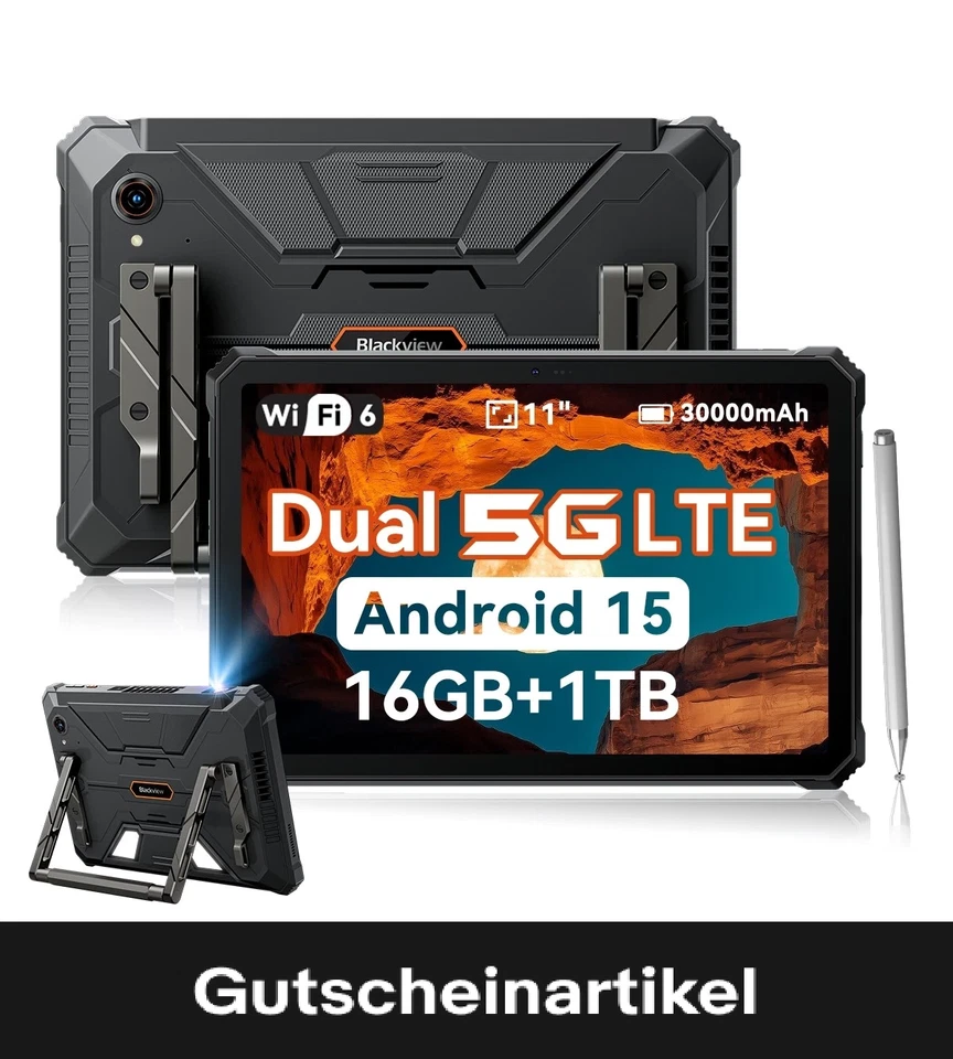 Blackview Active 12 Pro Shockproof Projector Tablet 11''48GB+1TB 30000mA 5G AI