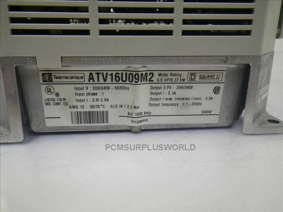 ATV16U09M2 ALTIVAR Telemecanique 0.5 HP Motor Drive Speed Controller (Used) - Image 2 of 4