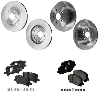 Front & Rear Brake Disc Rotors and Pads Kit For Toyota Highlander 2004 2005-2007