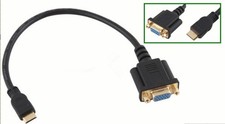 Mini HDMI Male To VGA Female Cable Connector HDTV Adapter Converter Cord 1080P