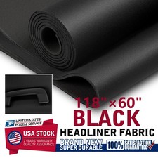Black Knit Headliner Fabric Material 96"x60" Car Interior Roof Liner Upholstery