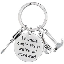 Uncle Gifts Niece Nephew, Father Day Birthday Fix It Mechanic Keychain Tool