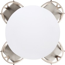 Copritavolo Rotondo, Tovaglia con Bordo Elastico Adatto 28"-35", Bianco