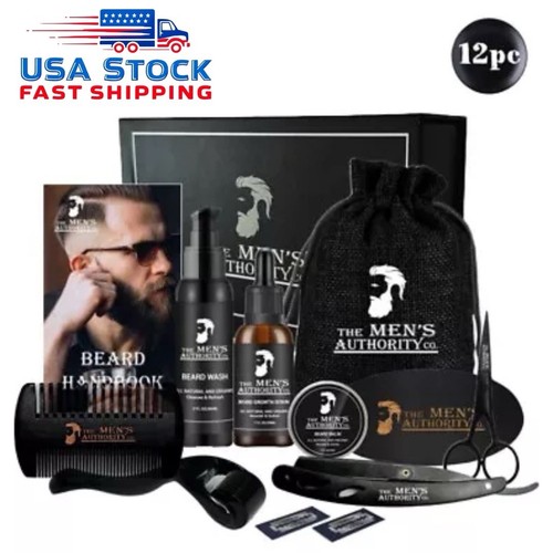 MAC®️ Beard Grooming Set Beard Growth Kit For Men Derma Roller Oil Wash Balm - Picture 1 of 20
