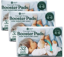 Naturally Nature Overnight Diaper Booster Pads, Stops Overnight from Leaking,