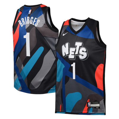 Brooklyn Nets Kinder Trikot (Größe 14-16y) NBA Nike City 23/24 - Bridges 1 - Neu