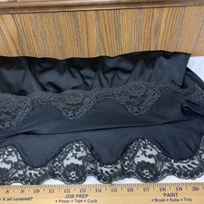 Vintage Slip Skirt Large Scalloped Silkie Lace Body Lites USA Slit Hem