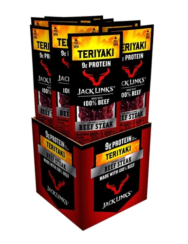 Jack Link's Beef Steak, Teriyaki – Protein Snacks, Meat Snack with 9g of... 