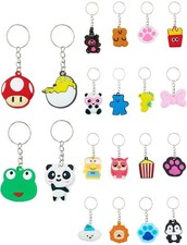 Veryrich 100pcs Cartoon Keychain for Kids Party Favors, Mini Cute Keyring for...