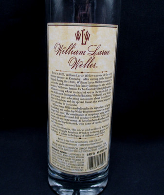 William Larue Weller, Straight Bourbon Whisky, 750ML Empty Bottle w/Cork, Rinsed