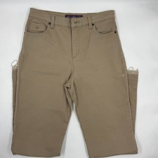 Gloria Vanderbilt Womens Amanda Fit 6 Khaki Cotton Blend Straight Leg Pants