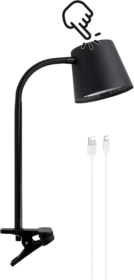 2017-22S Klemmlampe TRANGO Akku kabellos schwarz Tischclip 6 Watt warm-weiß LED - Bild 3 von 4
