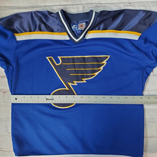 ST LOUIS BLUES Youth Boys Dark Blue Vintage Hockey Jersey Starter S/M - Picture 3 of 4