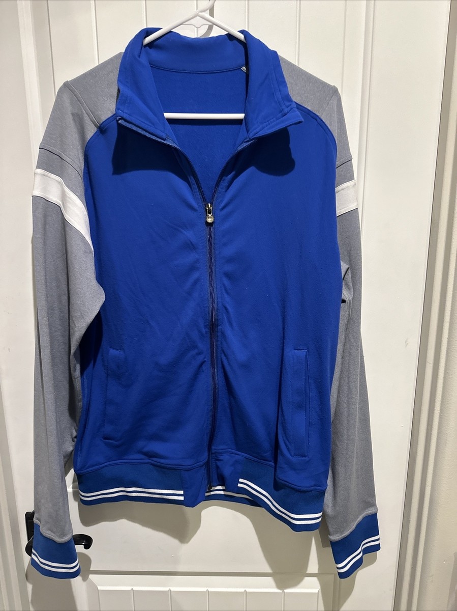 Lululemon mens full zip track Athletic jacket Blue With Gray