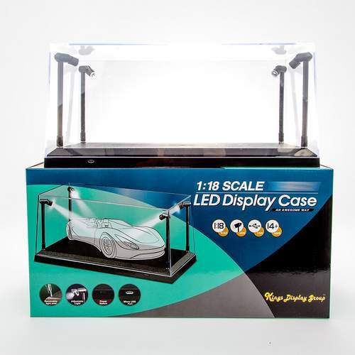 1:18 Display Case with LED Lights Black Base for DIECAST Models - KC9920 - Picture 2 of 3
