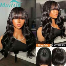 Body Wave Human Hair Wigs With Bangs Brazilian Hair Glueless Machine Made Wigs