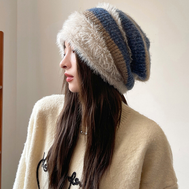 8726 Womens Knit Slouchy Beanie Ribbed Baggy Skull Cap Turban Winter Summer Women main image 4