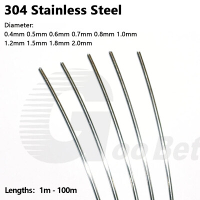 304 Edelstahl Federdraht Stahldraht rund 0,4 mm 0,5 mm 0,6 mm 0,7 mm - 2,0 mm