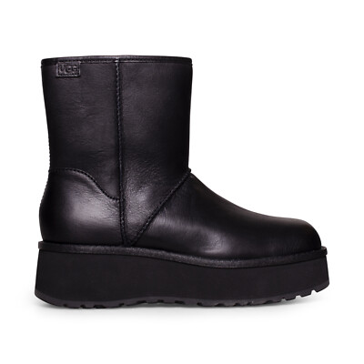UGG CITYFUNC MID BLACK LEATHER WATERPROOF ZIP WOMEN'S BOOTS UGG CITYFUNC MID BLACK LEATHER WATERPROOF ZIP WOMEN'S BOOTS