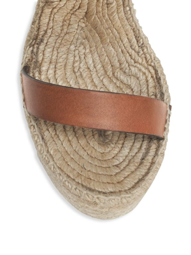 Sandali espadrillas Saint Laurent in pelle con zeppa plateau 42 prezzo al pubblico consigliato: $ 895 00