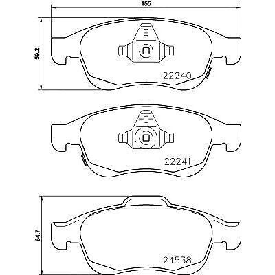 KIT PATTINI FRENO ANTERIORI FIAT 500x 500 X PER JEEP RENAGADE 1.3 1.6 MULTIJET 1
