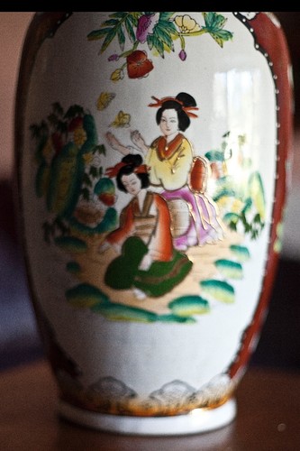 Vintage Chinesische Handbemalte Porzellan Bodenvase 19" H Top Zustand - Bild 10 von 11