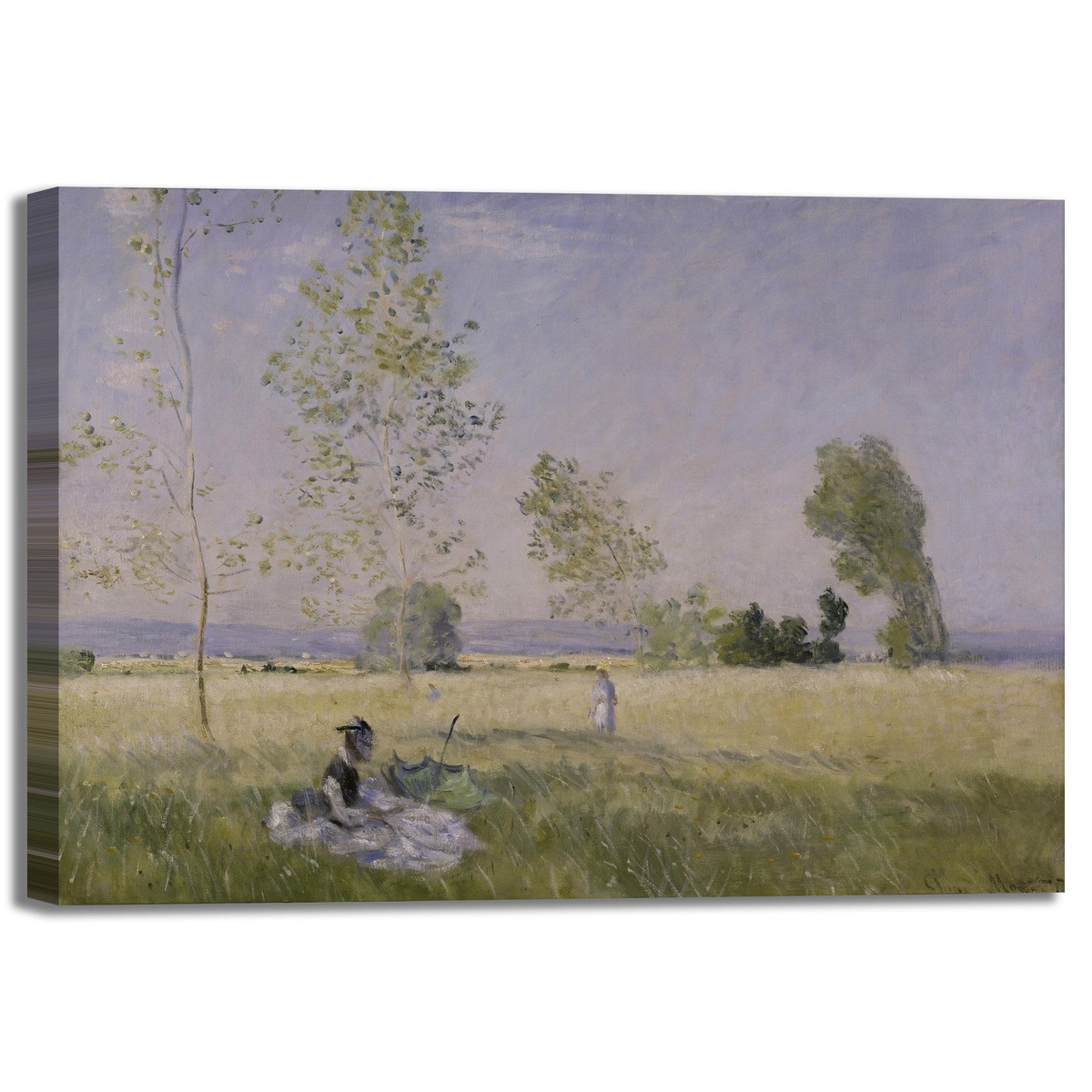Tableau Toile Monet 'Sole D'Inverno' - Reproduction Sur Toile Encadrée - Fabriqué En Italie - Neuf