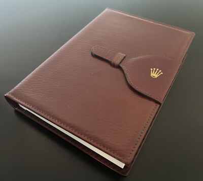 ROLEX Genuine 71.06.55 Brown Leather Vintage Notepad Folder 