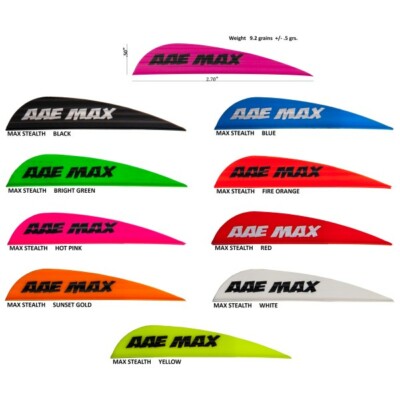100 AAE Max Stealth 2.7'' MIXED COLOR Vanes blue hot pink red orange black white