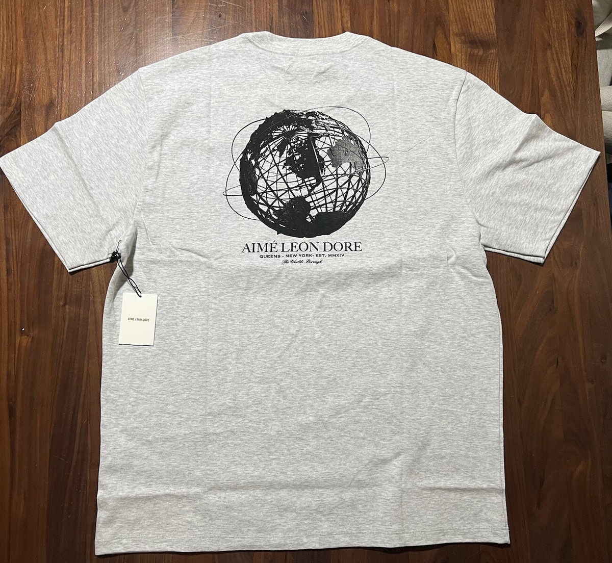 Aime Leon Dore ALD Globe Tee Silver T-Shirt FW22 Men's Size Aime Leon Dore ALD Globe Tee Silver T-Shirt FW22 Men's Size