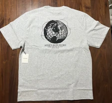 Aime Leon Dore ALD Globe Tee Silver T-Shirt FW22 Men’s Size XL Unisphere Queens