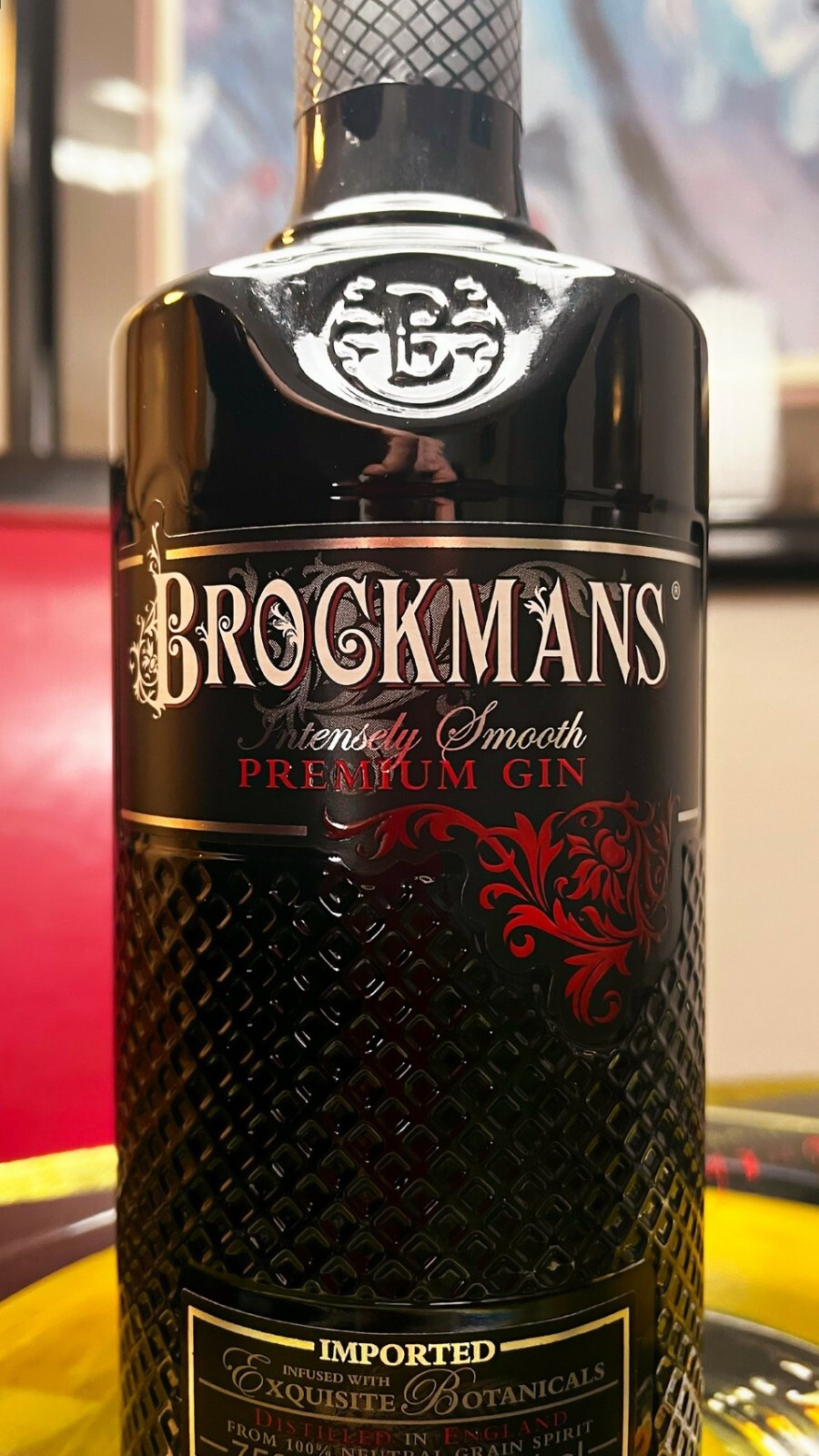 One of a kind and Beautiful Brockmans Gin 750 ml Gin Bottle Lamp